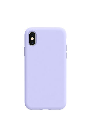 iphone X ve Xs Uyumlu Premium Lansman Liquid Silikon Kılıf İçi Kadife-Lila