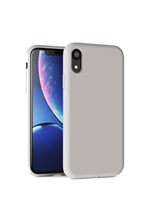 iphone XR Uyumlu Premium Lansman Liquid Silikon Kılıf İçi Kadife-Gri