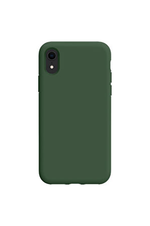 iphone XR Uyumlu Premium Lansman Liquid Silikon Kılıf İçi Kadife-Çam Yeşili