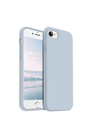 iphone 7-8-Se 2020 Uyumlu Premium Lansman Liquid Silikon Kılıf İçi Kadife-Bebe Mavi