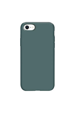 iphone 7-8-Se 2020 Uyumlu Premium Lansman Liquid Silikon Kılıf İçi Kadife-Yeşil