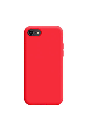 iphone 7-8-Se 2020 Uyumlu Premium Lansman Liquid Silikon Kılıf İçi Kadife-Kırmızı
