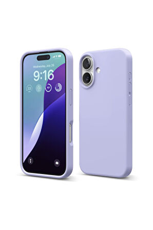 iphone 16 Plus Uyumlu Premium Lansman Liquid Silikon Kılıf İçi Kadife-Lila