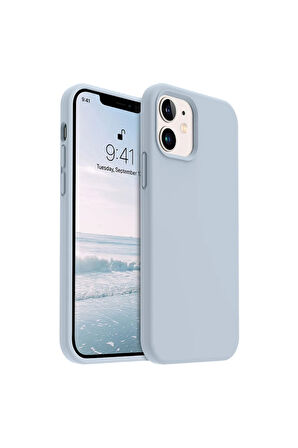 iphone 12/12 Pro Uyumlu Premium Lansman Liquid Silikon Kılıf İçi Kadife-Bebe Mavi