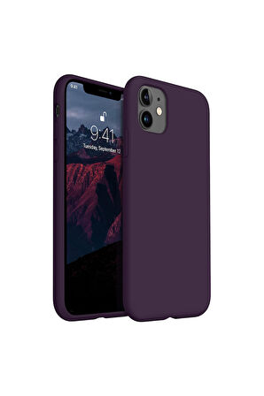 iphone 11 Uyumlu Premium Lansman Liquid Silikon Kılıf İçi Kadife-Derin Mor
