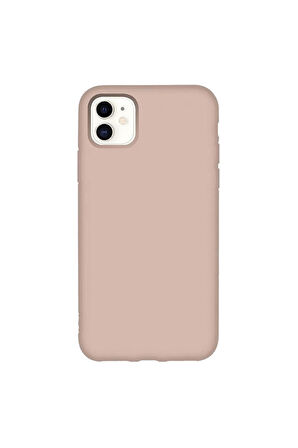 iphone 11 Uyumlu Premium Lansman Liquid Silikon Kılıf İçi Kadife-Kum Pembe
