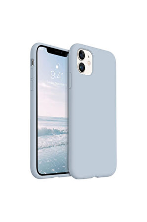 iphone 11 Uyumlu Premium Lansman Liquid Silikon Kılıf İçi Kadife-Bebe Mavi