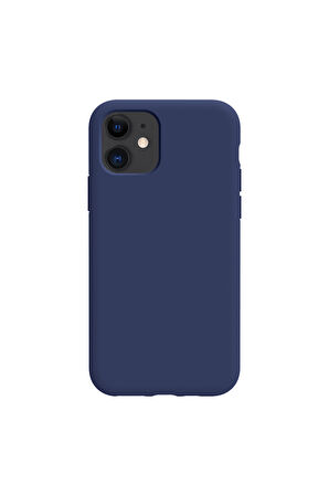 iphone 11 Uyumlu Premium Lansman Liquid Silikon Kılıf İçi Kadife-Gece Mavisi