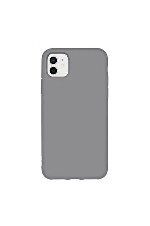iphone 11 Uyumlu Premium Lansman Liquid Silikon Kılıf İçi Kadife-Gri