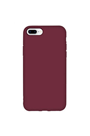 iphone 7 Plus/8 Plus Uyumlu Premium Lansman Liquid Silikon Kılıf İçi Kadife-Bordo
