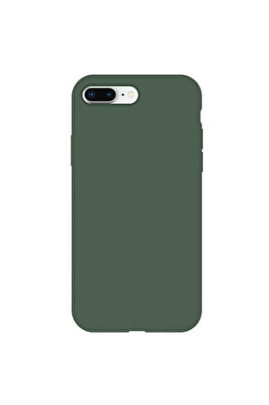 iphone 7 Plus/8 Plus Uyumlu Premium Lansman Liquid Silikon Kılıf İçi Kadife-Çam Yeşili