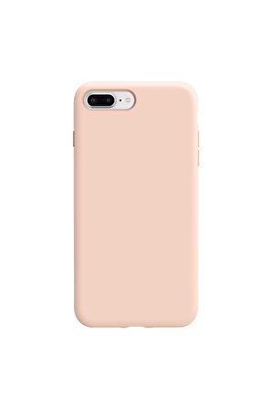 iphone 7 Plus/8 Plus Uyumlu Premium Lansman Liquid Silikon Kılıf İçi Kadife-Kum Pembe