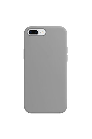 iphone 7 Plus/8 Plus Uyumlu Premium Lansman Liquid Silikon Kılıf İçi Kadife-Gri