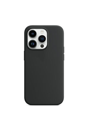 iphone 15 Pro Uyumlu Premium Lansman Liquid Silikon Kılıf İçi Kadife-Siyah