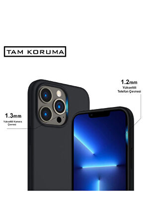 iphone 15 Pro Uyumlu Premium Lansman Liquid Silikon Kılıf İçi Kadife-Siyah