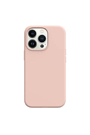 iphone 15 ProMax Uyumlu Premium Lansman Liquid Silikon Kılıf İçi Kadife-Kum Pembe