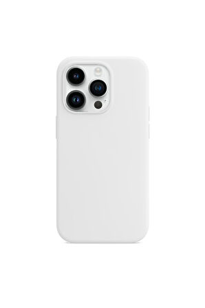 iphone 15 ProMax Uyumlu Premium Lansman Liquid Silikon Kılıf İçi Kadife-Beyaz