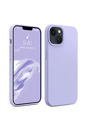 iphone 14 Plus Uyumlu Premium Lansman Liquid Silikon Kılıf İçi Kadife-Lila