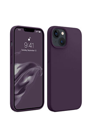 iphone 15 Uyumlu Premium Lansman Liquid Silikon Kılıf İçi Kadife-Derin Mor