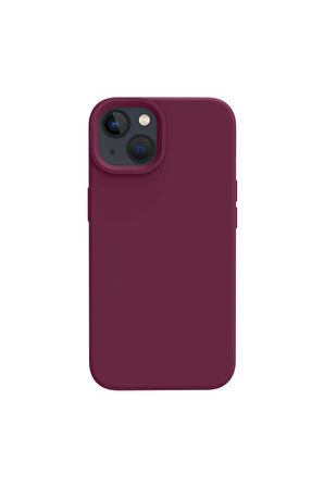 iphone 15 Uyumlu Premium Lansman Liquid Silikon Kılıf İçi Kadife-Bordo