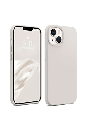 iphone 15 Uyumlu Premium Lansman Liquid Silikon Kılıf İçi Kadife-Beyaz