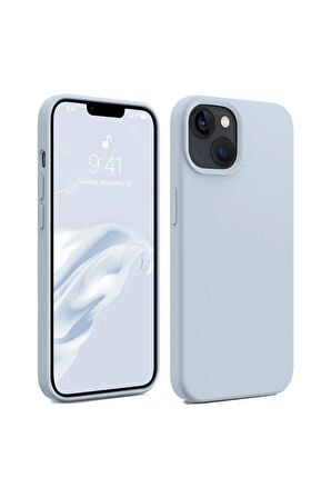 iphone 15 Uyumlu Premium Lansman Liquid Silikon Kılıf İçi Kadife-Bebe Mavi