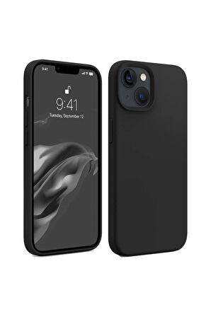 iphone 15 Plus Uyumlu Premium Lansman Liquid Silikon Kılıf İçi Kadife-Siyah