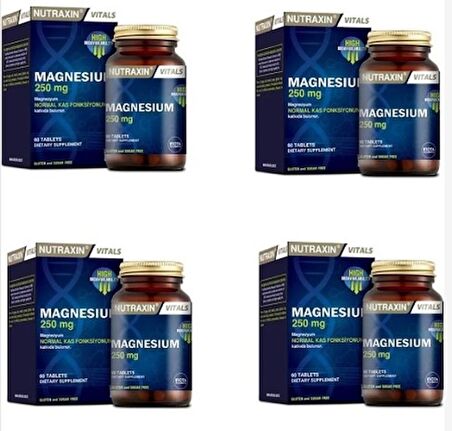Nutraxin Magnesium 250 mg 60 Tablet 4 Adet