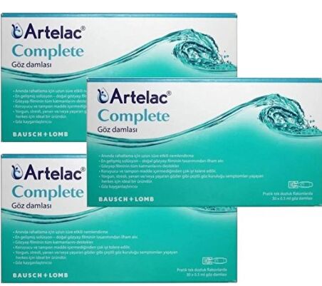 Artelac Complete Göz Damlası 30 Flakon 0,5 ml 3 Adet