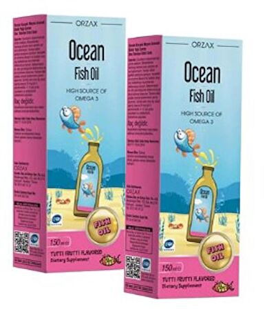 Ocean Tutti Frutti Karışık Meyve Aromalı Balık Yağı Şurup 150 ml 2 Adet