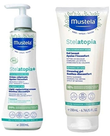 Mustela Stelatopia Lipit Yenileyici Krem 300 ml + Mustela Stelatopia Şampuan 200 ml