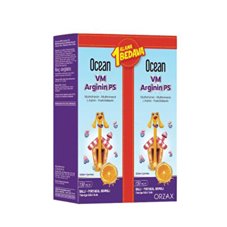 Ocean Vm Arginin Ps Ballı Portakal Aromalı Şurup 150 ml - 1 Alana 1 Bedava