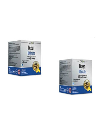 Ocean Orzax Ultimate Omega 3 Saf Balık Yağı 30 Kapsül 2'li Paket