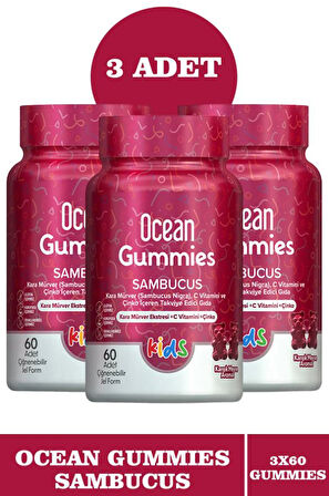Ocean Gummies Sambucus 60 Adet Çiğnenebilir Jel Form 3 Adet