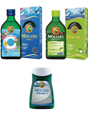 Mollers Omega-3 Balık Yağı Sıvı Formu-tutti Frutti Ve Elmalı+omega-3 60 Kapsül
