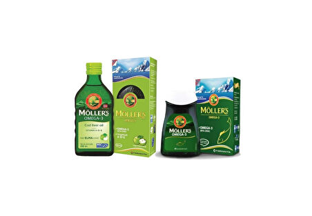 Möller's Mollers Möller's Elma Aromalı Balık Yağı Şurubu ve Möller's 60 Kapsül