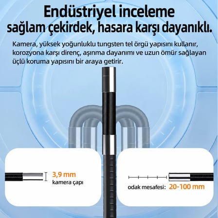 YS-3K5M 1,5 Metre PTZ Endoskop Kamera 360 Derece Dönebilen