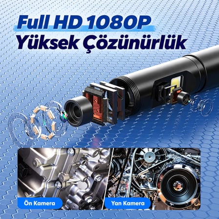 YS-3K30M 5 Metre 360° Derece Endoskop Kamera 9 mm Çift Lens – 4.5 İnç IPS Ekranlı 1080P Boru ve Motor Görüntüleme Kamerası