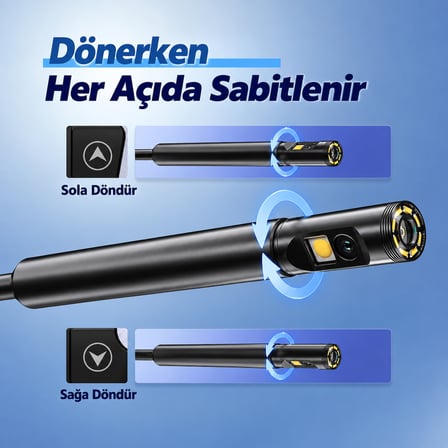 YS-3K30M 5 Metre 360° Derece Endoskop Kamera 9 mm Çift Lens – 4.5 İnç IPS Ekranlı 1080P Boru ve Motor Görüntüleme Kamerası