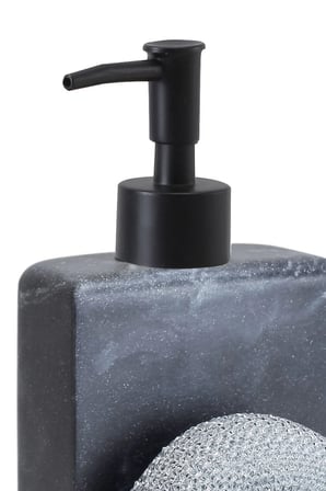 Kavren Polyresin Hazneli Sıvı Sabunluk – Sünger Bölmeli Mutfak Deterjanlık 500 ml (Sünger Hediyeli)