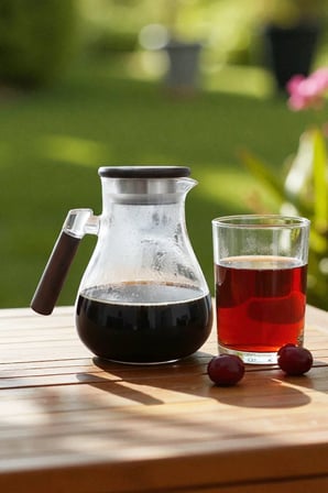 Merida Akasya Kapaklı Filtreli Isıya Dayanıklı Cam Sürahi 1,8 Lt.