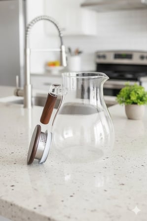 Merida Akasya Kapaklı Filtreli Isıya Dayanıklı Cam Sürahi 1,8 Lt.