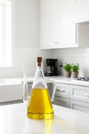 Seren Borosilikat Cam Akasya Kapaklı Yağlık – Isıya Dayanıklı Cam Yağ Şişesi 500 ml
