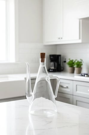 Seren Borosilikat Cam Akasya Kapaklı Yağlık – Isıya Dayanıklı Cam Yağ Şişesi 500 ml