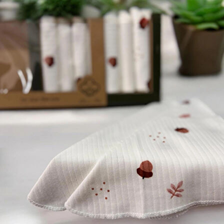 %100 Pamuklu Organik Kız - Erkek Bebek Ağız Mendili 7'li Set Kutulu