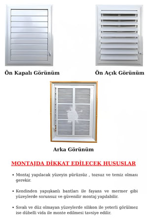 Havalandırma Menfezi Banyo Wc Tuvalet Menfez Plastik Panjur Beyaz 50x60 cm