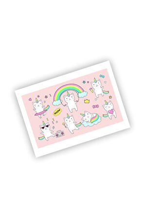 Meov Unicorn Cat Sticker Etiket