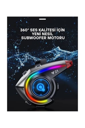 Y Rgb Işık Efektli Intercom Bluetooth Motosiklet Kask Kulaklığı Intercom Kulaklık