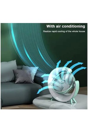 Masaüstü Vantilatör Usb Şarjlı Rgb Led Işıklı  Kademeli ° Ayarlanabilir Soğutucu Fan Pembe