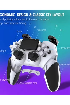 P4 Plus Bluetooth Titreşimli Ps4/Ps5 Uyumlu Pc Telefon Joystick Kablosuz Oyun Kolu Siyah